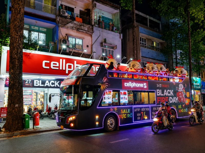 Quảng cáo xe buýt hai tầng tại HCM