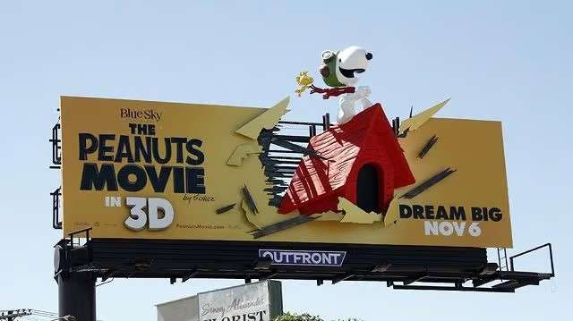 Billboard với Mockup 3D của phim The Peanuts Movie đẹp