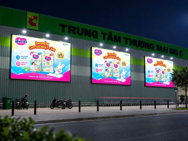 Pano quảng cáo LED lối ra vào bãi giữ xe Big C – hiển thị nổi bật vào ban đêm, phù hợp các chiến dịch cần độ phủ cao. - Dịch Vụ Thiết Kế, Thi Công Pano Quảng Cáo TTTM Big C Uy Tín - Rẻ Pano quảng cáo LED lối ra vào bãi giữ xe Big C – hiển thị nổi bật vào ban đêm, phù hợp các chiến dịch cần độ phủ cao.