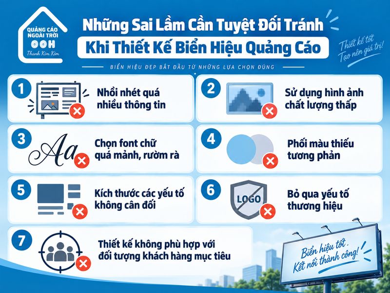 Sai lầm cần tránh khi thiết kế biển quảng cáo ngoài trời