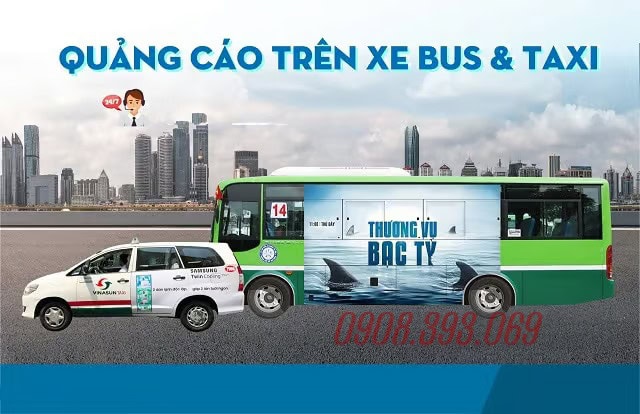 quảng cáo xe bus kết hợp taxi