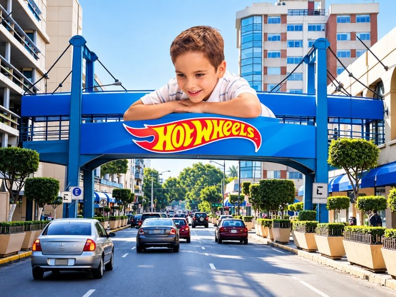 Quảng cáo 3d sáng tạo của thương hiệu đồ chơi Hot Wheels - Quảng cáo trên cầu vượt đi bộ: Ưu điểm, chi phí & lưu ý Quảng cáo 3d sáng tạo của thương hiệu đồ chơi Hot Wheels