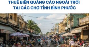Biển quảng cáo ngoài trời tại các chợ tỉnh Bình Phước.