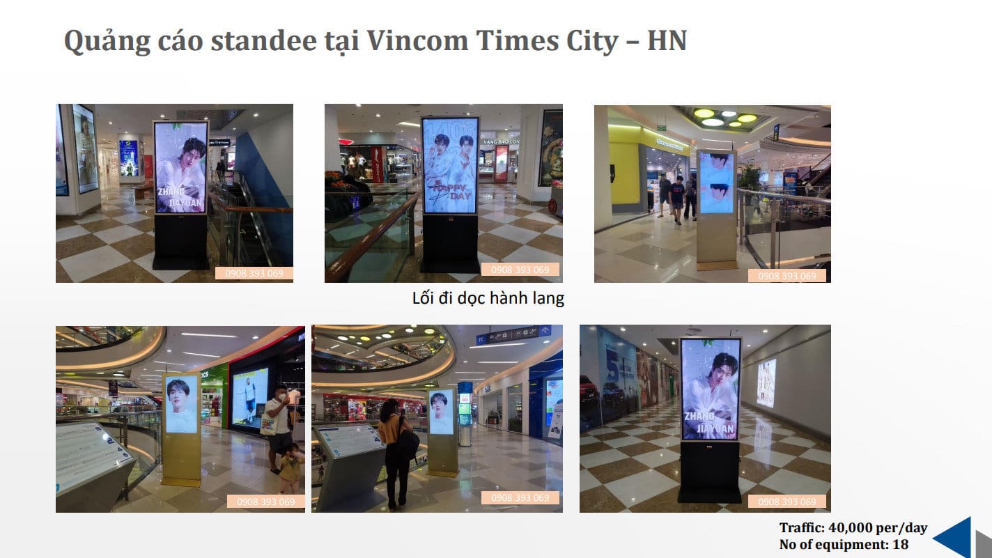 Đầy đủ Màn Hình Quảng Cáo Standee Tại Vincom Time City - Hà Nội