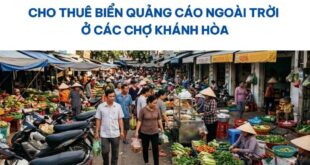 Biển quảng cáo ngoài trời ở các chợ Khánh Hòa.