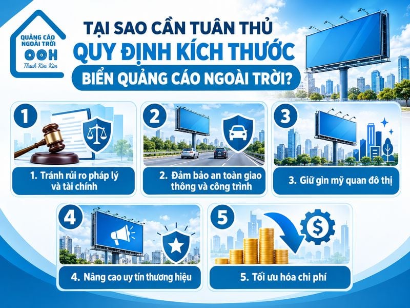 Lý do nên tuân thủ quy định kích thước biển, bảng ngoài trời