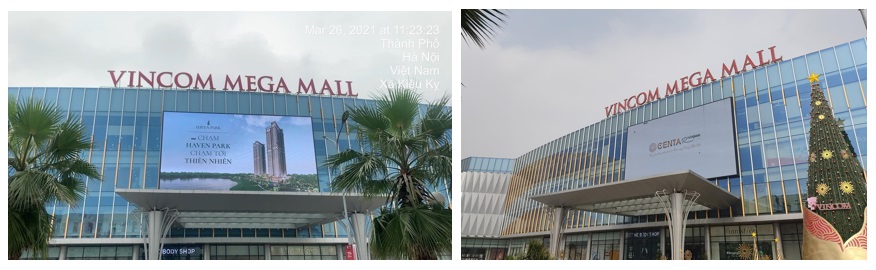Nhấn mạnh Quảng Cáo Màn Hình LED TTTM Vincom Mega Mall Ocean Park