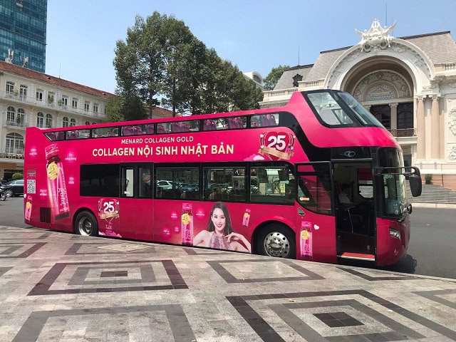 Quảng cáo xe bus 2 tầng của Menard Collagen Gold