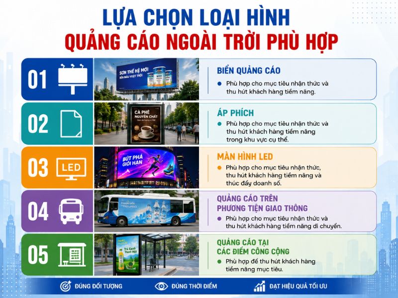 Lựa chọn hình thức quảng cáo ngoài trời phù hợp với doanh nghiệp