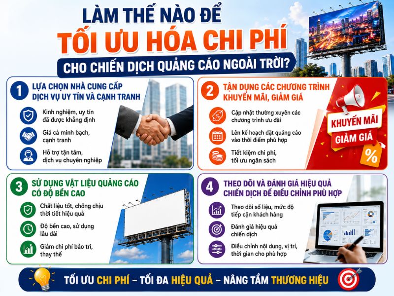 Kinh nghiệm tối ưu chi phí khi làm quảng cáo ngoài trời