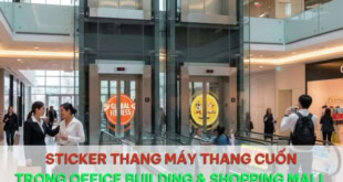 Sticker thang máy thang cuốn