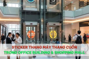 Sticker thang máy thang cuốn