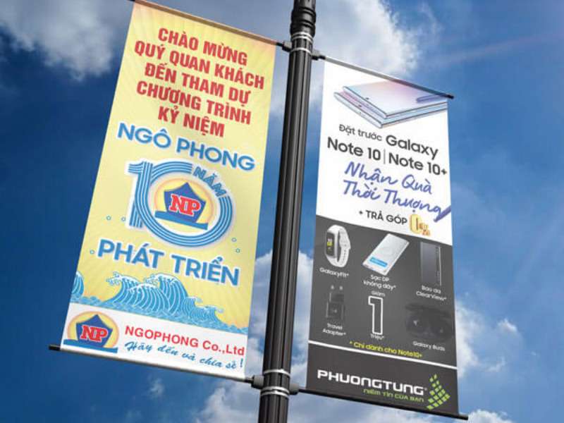 Thả banner ường cao tốc, ngã tư.