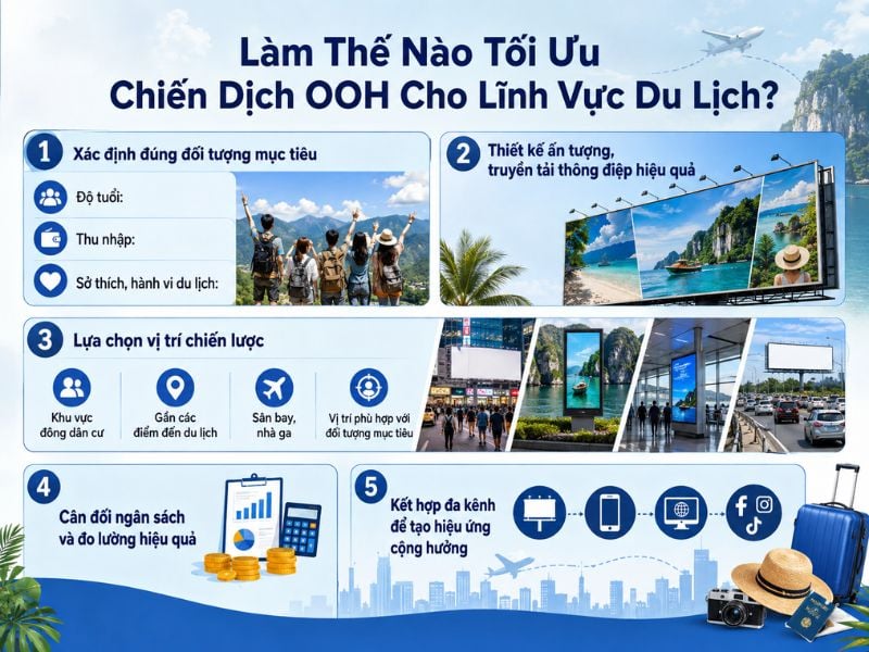 Kinh nghiệm tối ưu chiến dịch quảng cáo ngoài trời cho ngành du lịch