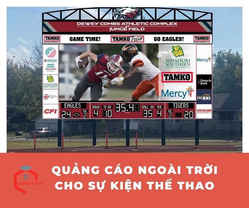 quảng cáo ngoài trời cho sự kiện thể thao