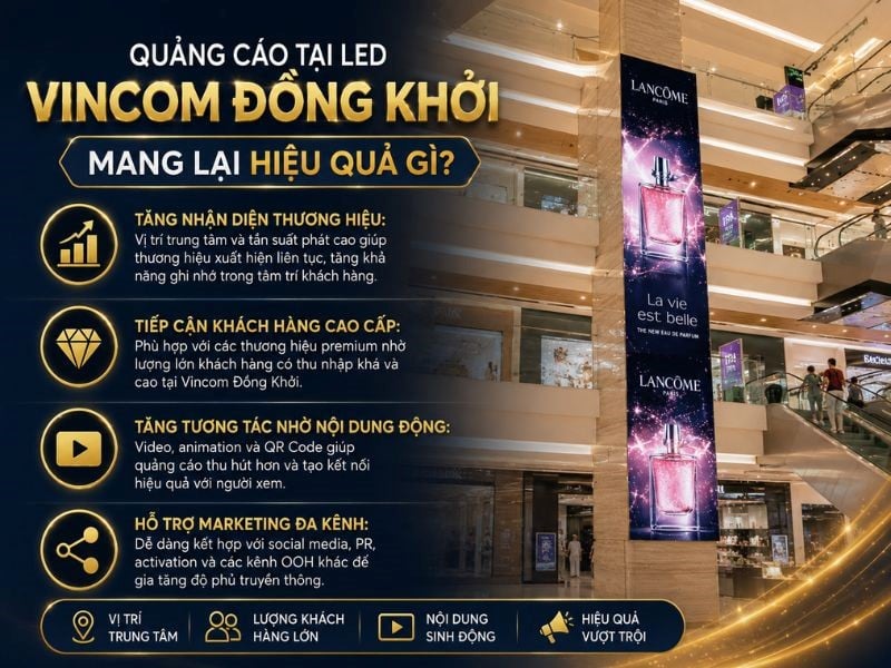 Lợi ích quảng cáo tại bộ đôi màn hình Led VinCom Đồng Khởi