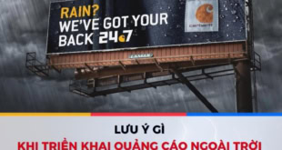 quảng cáo ngoài trời mùa mưa bão