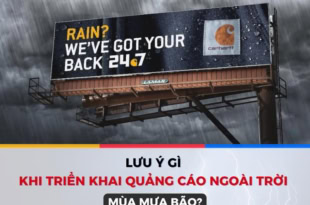 quảng cáo ngoài trời mùa mưa bão