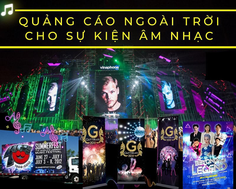 quảng cáo ngoài trời cho sự kiện âm nhạc