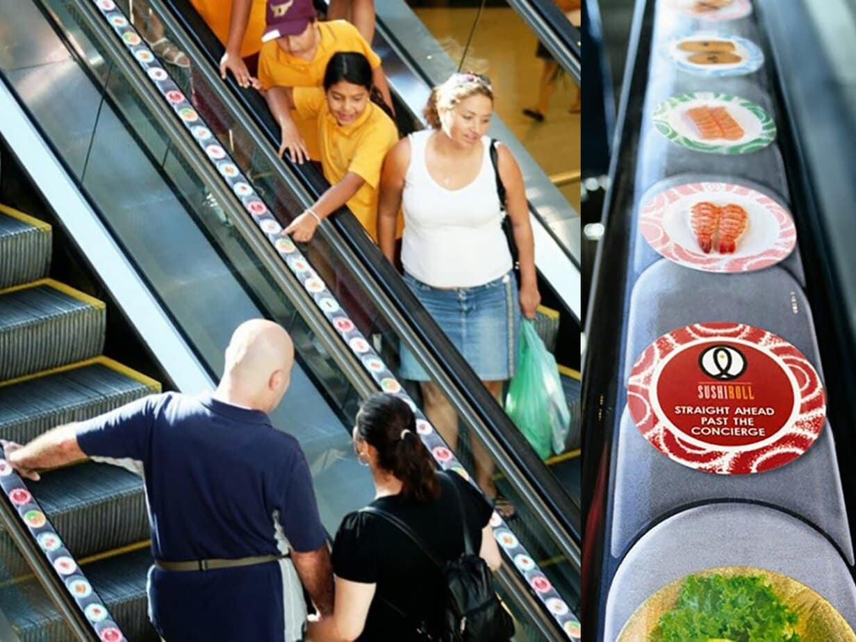 Quảng cáo thang cuốn của sushi roll