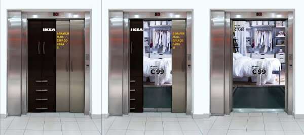 Ý tưởng quảng cáo thang máy "PAX elevator closet" của IKEA