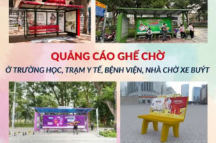 Quảng cáo ghế chờ ở trường học, trạm y tế, bệnh viện, nhà chờ xe buýt đẹp