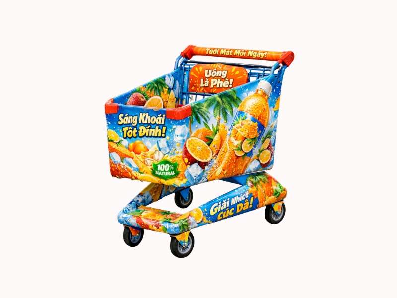Quảng cáo phủ toàn bộ xe đẩy