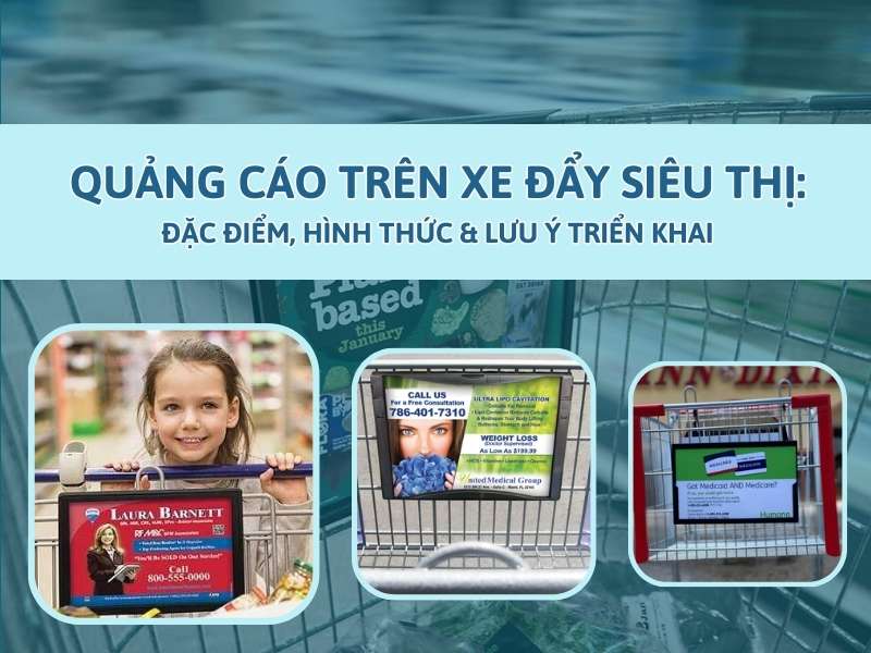 Quảng cáo trên xe đẩy siêu thị