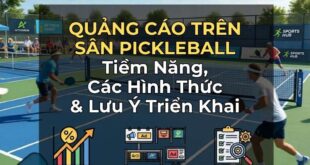Quảng cáo trên sân pickleball