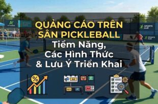 Quảng cáo trên sân pickleball
