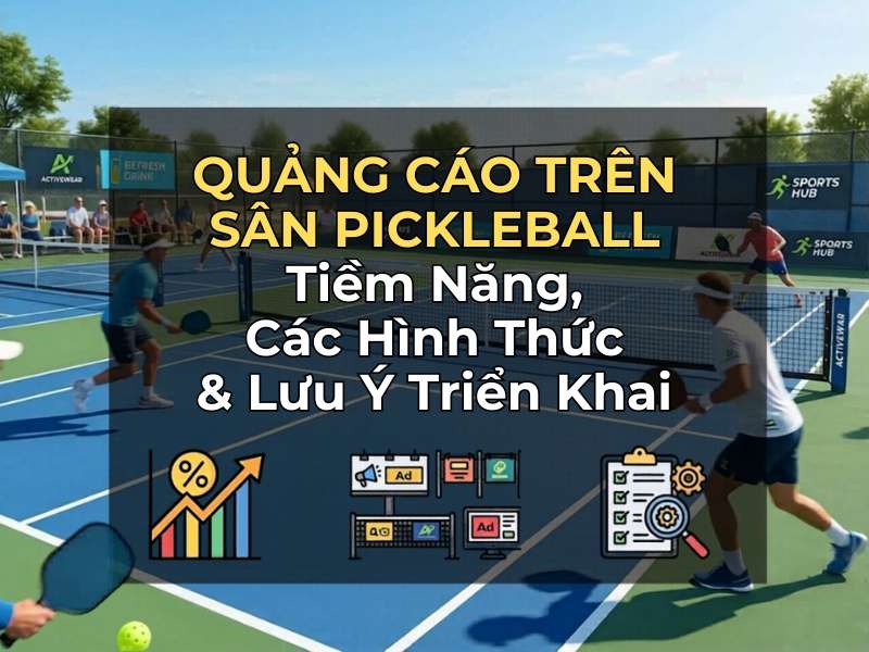 Quảng cáo trên sân pickleball