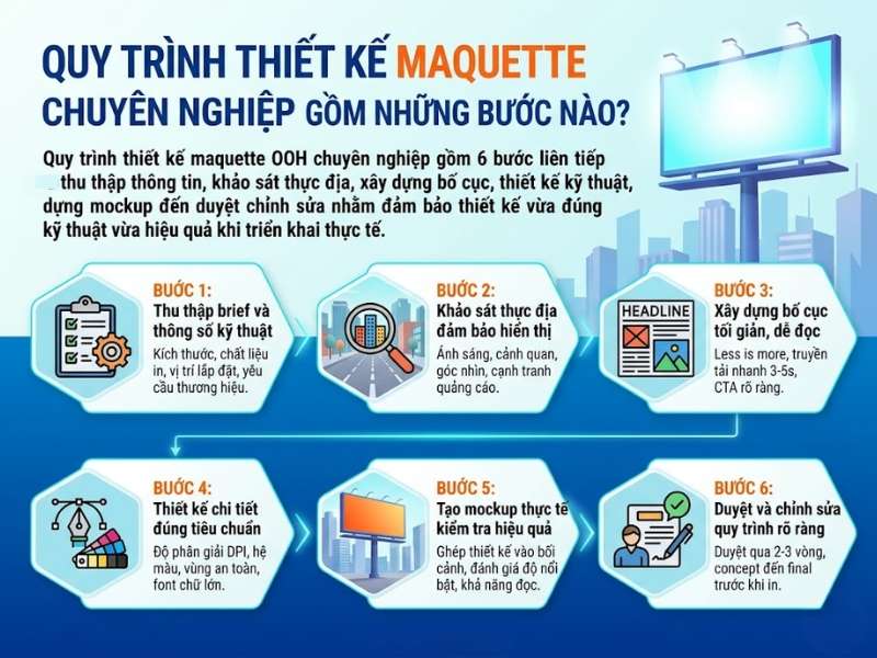Quy trình thiết kế maquette chuyên nghiệp gồm những bước nào?