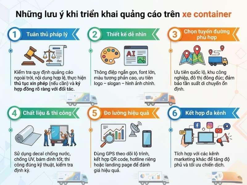 Cần lưu ý gì khi triển khai quảng cáo trên xe container?