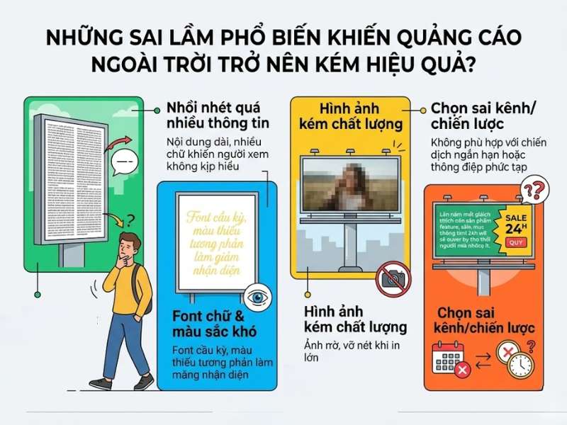 Những sai lầm phổ biến nào khiến quảng cáo ngoài trời trở nên kém hiệu quả?