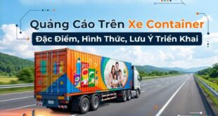 Quảng cáo trên xe container