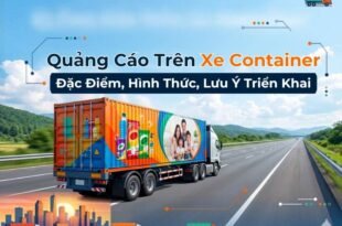 Quảng cáo trên xe container