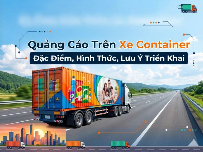 Quảng cáo trên xe container