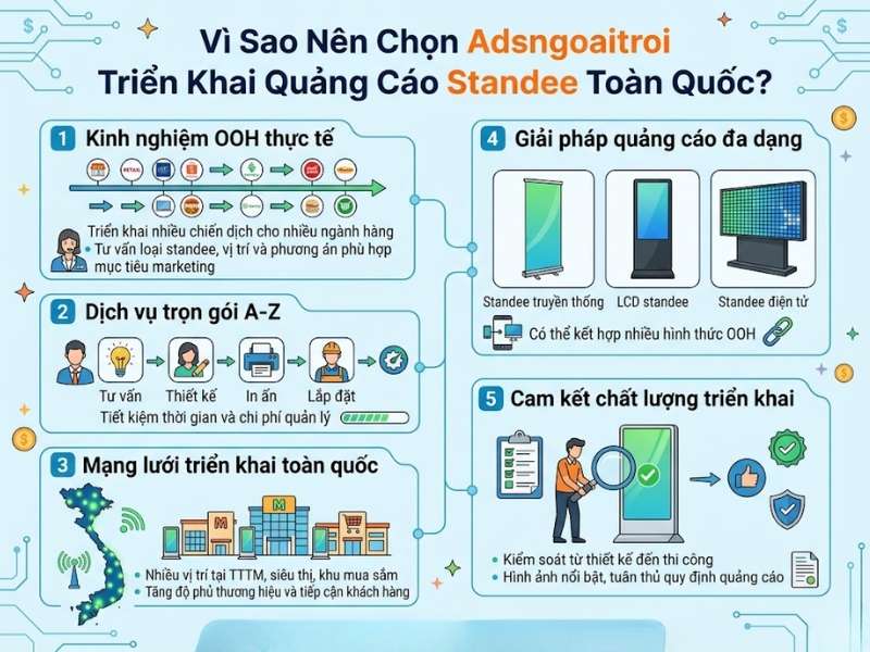 Tại sao nên chọn adsngoaitroi triển khai quảng cáo standee trọn gói toàn quốc?