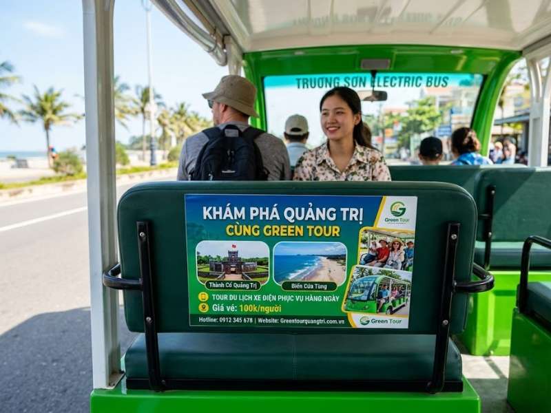 Dán quảng cáo sau lưng ghế ngồi