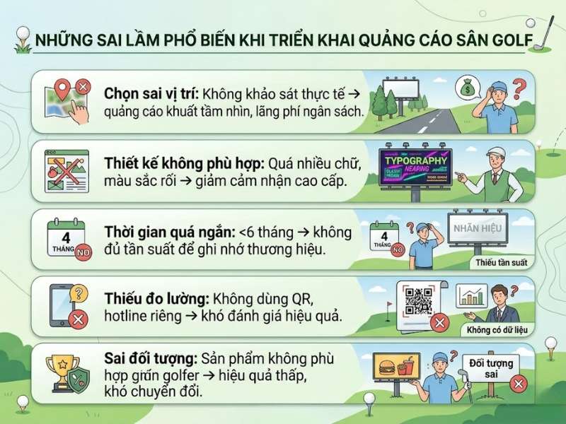 Những sai lầm nào phổ biến khi triển khai quảng cáo sân golf?