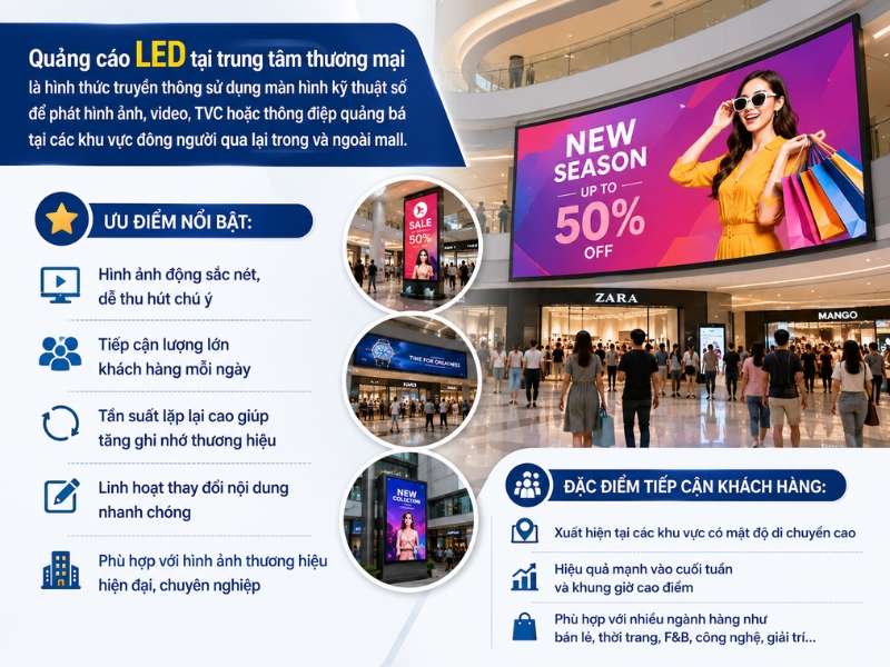 Quảng cáo led tại trung tâm thương mại là gì? 