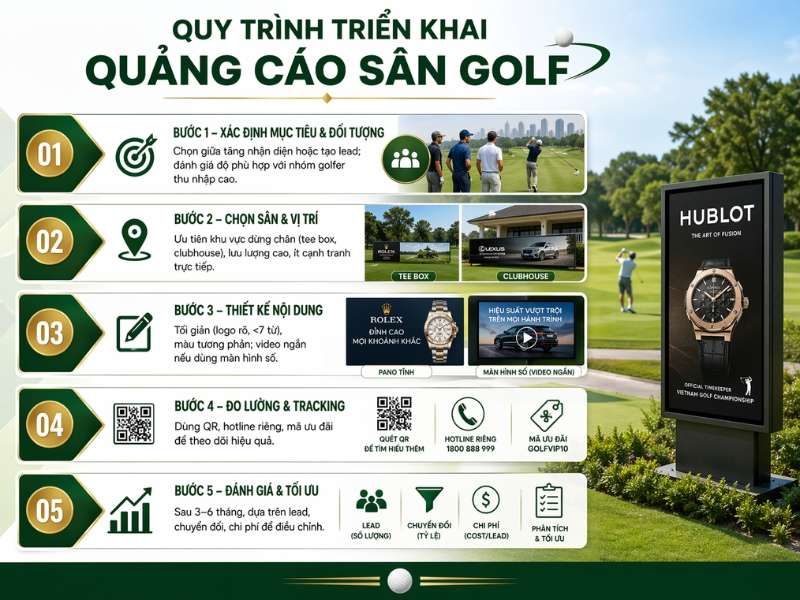 Quy trình triển khai quảng cáo sân golf như thế nào?