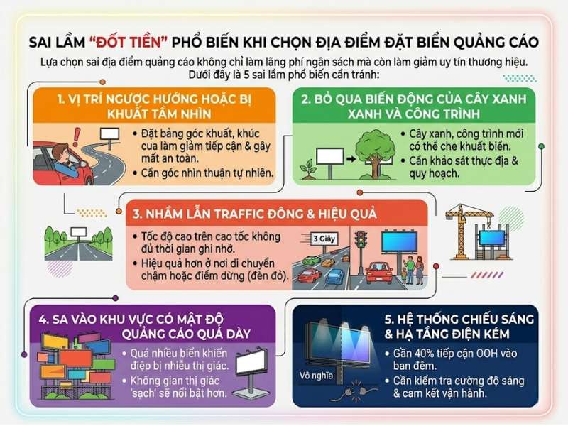 Sai lầm "đốt tiền" phổ biến khi chọn địa điểm đặt biển quảng cáo