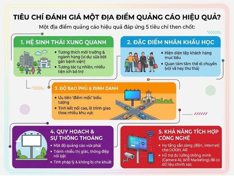Tiêu chí nào đánh giá một địa điểm quảng cáo hiệu quả?
