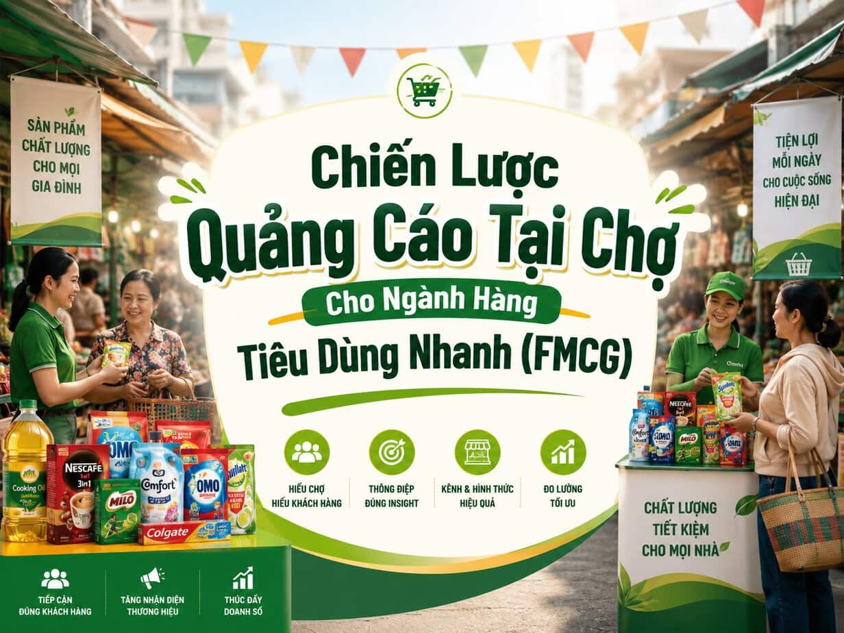 Chiến lược quảng cáo tại chợ cho ngành hàng tiêu dùng nhanh