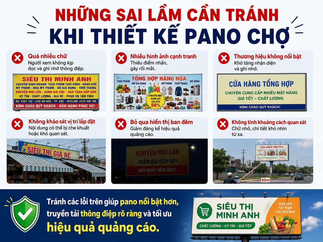 Những sai lầm thường gặp khi thiết kế Pano chợ