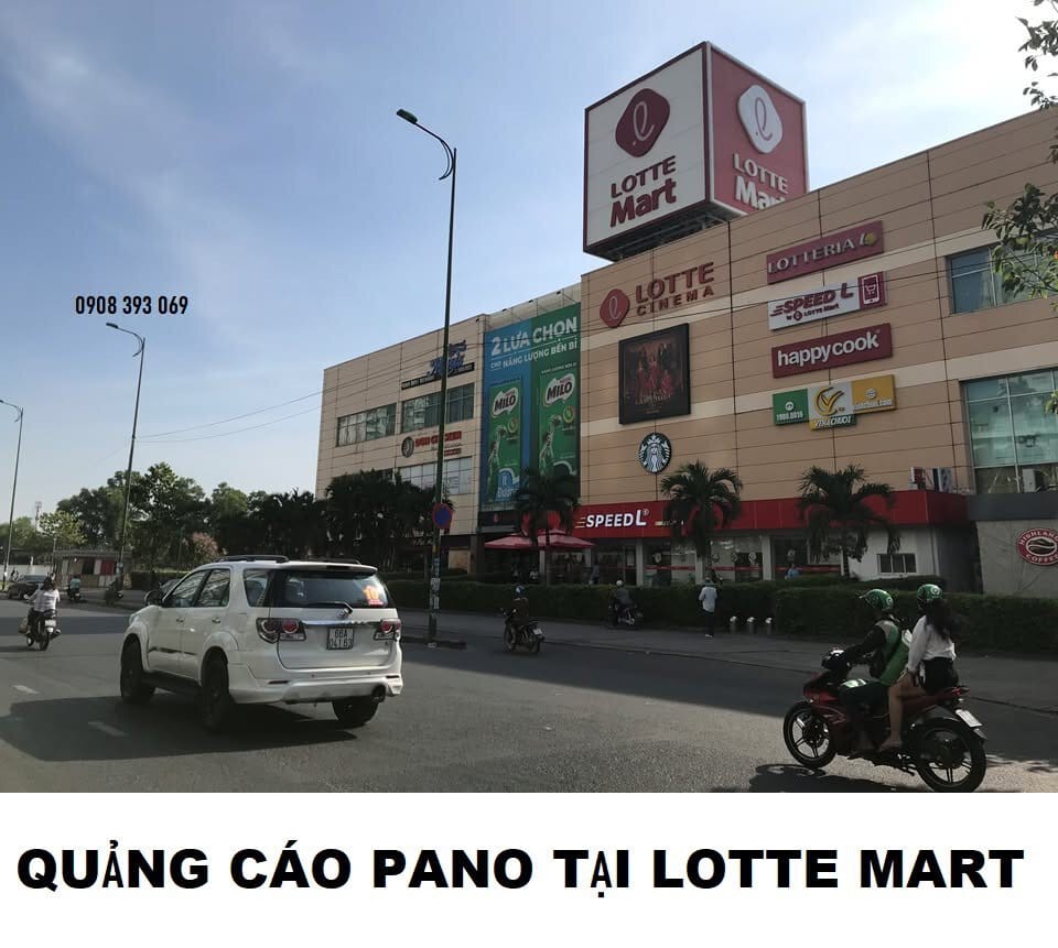Quảng cáo pano mặt tiền Lotte Mart.