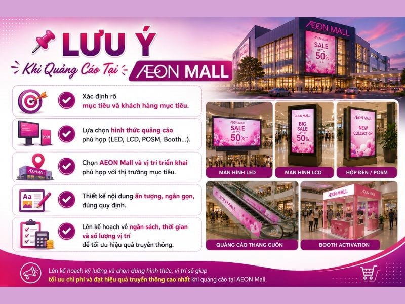 Lưu ý quan trọng khi triển khai quảng cáo tại Aeon Mall