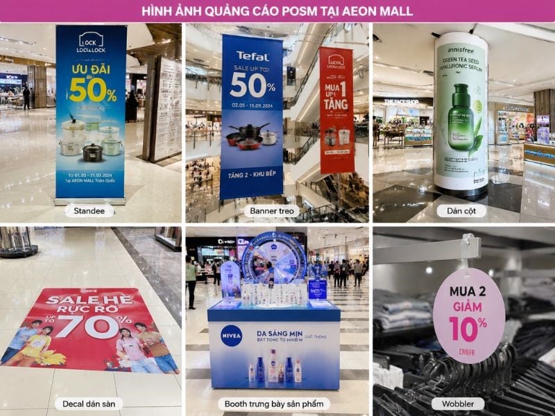 Quảng cáo POSM tại Aeon Mall