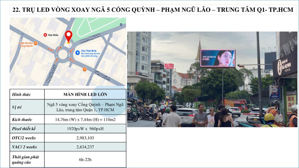 - Led Vòng Xoay Ngã 5 Cống Quỳnh & Phạm Ngũ Lão